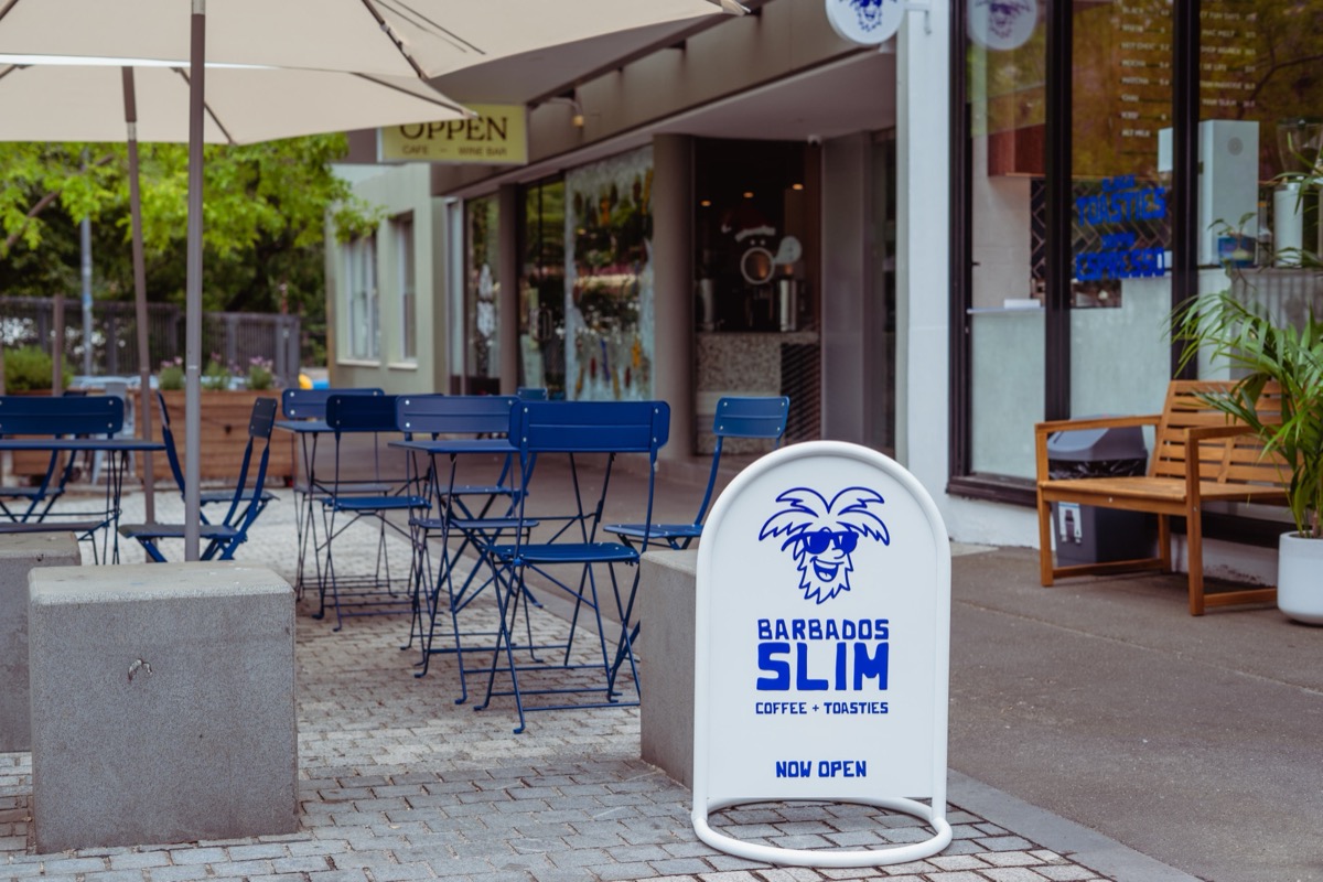 Inside Barbados Slim cafe